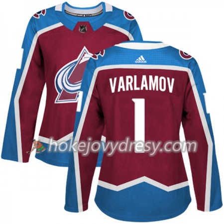 Dámské Hokejový Dres Colorado Avalanche Semyon Varlamov 1 Adidas 2017-2018 Červená Authentic